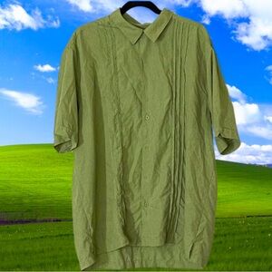 Havanera Green 2x Cuban Style Button Up